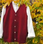 Man Vest dark red